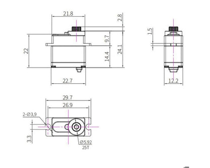 Reefs RC 55Micro Waterproof Metal Gear Digital Micro Servo (HV) For Traxxas (TRX-4/TRX-4M) - REEFS171