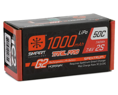 SPMX-1049 Spektrum RC 2S 50C Smart G2 Trail Pro LiPo Battery Pack (7.4V/1000mAh) w/IC2 Connector