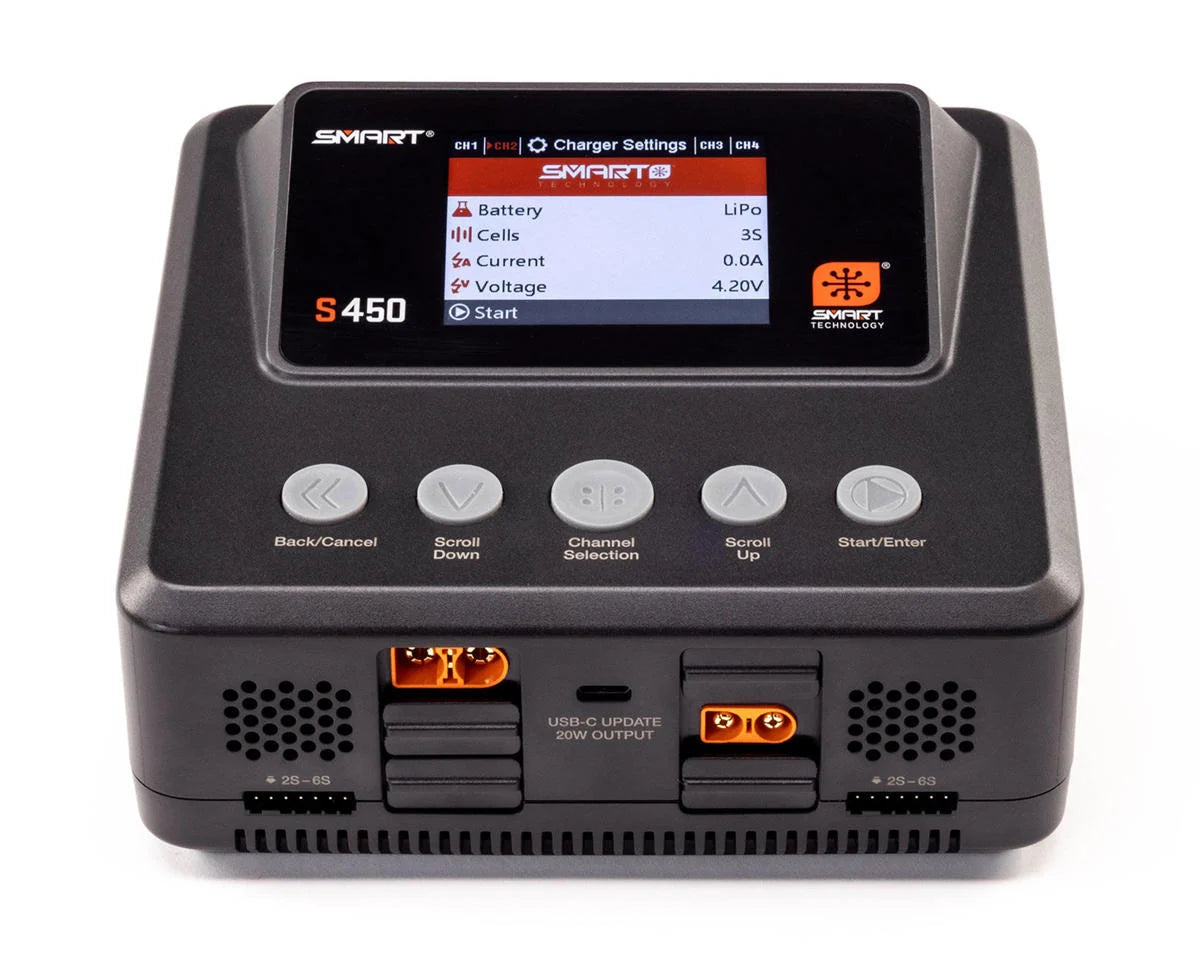 Smart Charger S450 G2 Quad Smart LiPo Battery Charger (6S/10A/DC-400W/AC-200W) AC 2x20W - SPMXC3040