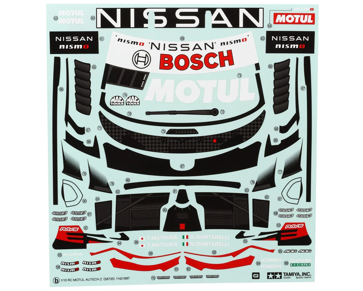 Tamiya Motul Autech Z 1/10 Lightweight Touring Car Body Set (Clear) (Limited Edition) (TA-08/TC-01/BT-01/TT-02) -  TAM47530