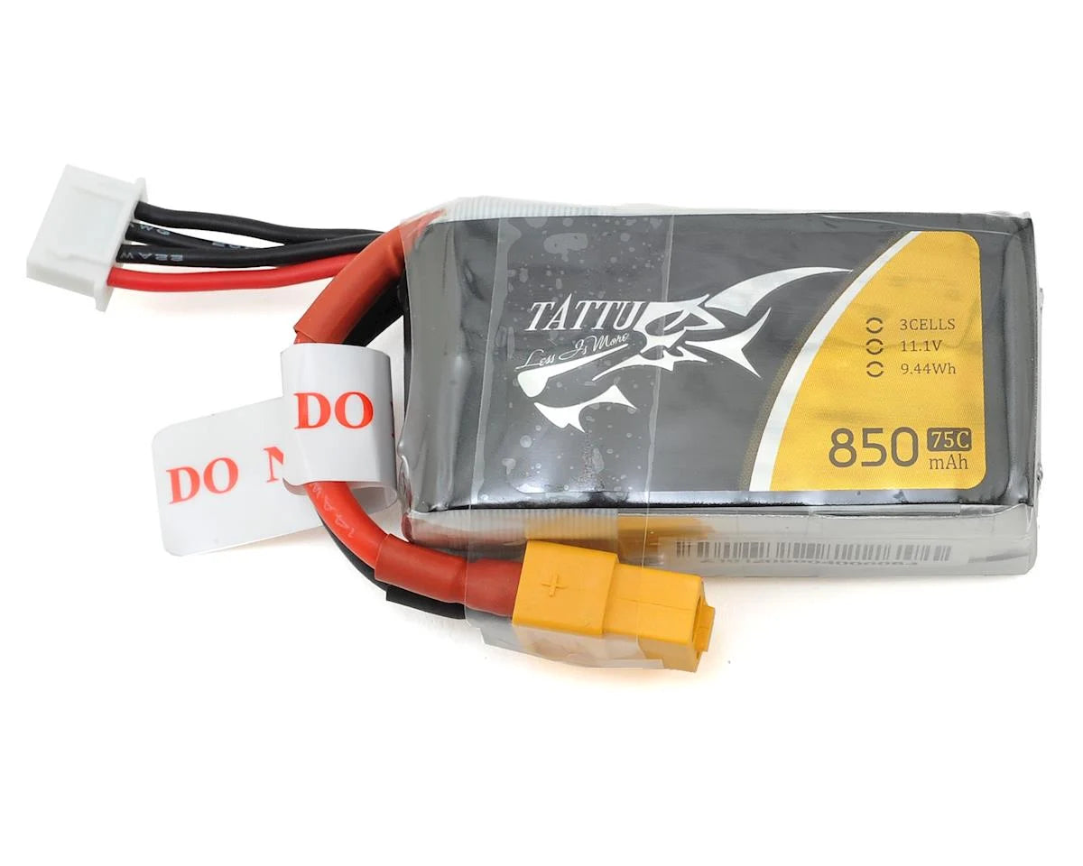 TAA8503S75XT6 Tattu 3S 850mAh Lipo Battery 75C w/XT-60 Connector