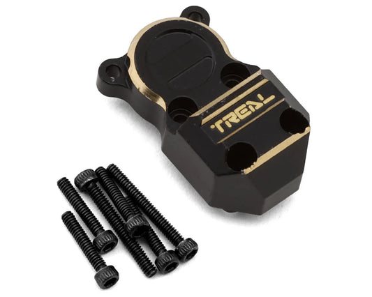 X002JTICS3 Treal Hobby Axial SCX24 Brass Differential Cover (Black) (11.2g)