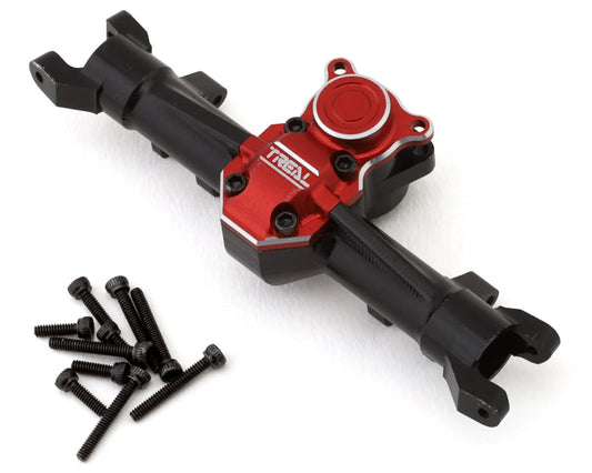 X002KM1HGX Treal Hobby Axial SCX24 Aluminum Front Axle (Black/Red)