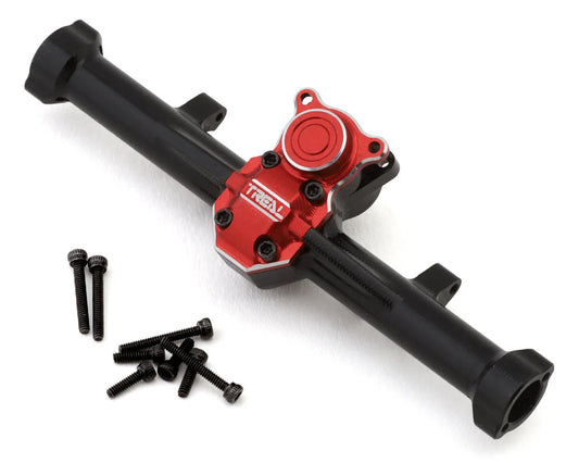 X002KM1HGN Treal Hobby Axial SCX24 Aluminum Rear Axle (Black/Red)