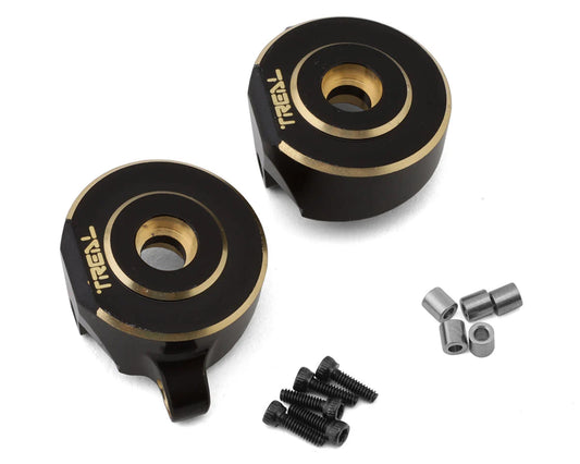 X0038C69PN Treal Hobby Axial SCX24 Brass Front Steering Knuckles (Black) (2) (18g)