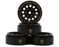 Treal Hobby Type A 1.0" 12-Hole Brass Beadlock Wheels (Black) (40g ea) (4) - TLTHTSCX24-140