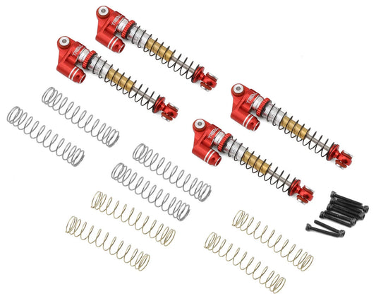 X003A89VRX Treal Hobby Axial SCX24 Aluminum Long Travel Threaded Shocks (Red) (4) (43mm)
