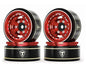 X004ELNOEB Treal Hobby Type H 1.0" Aluminum 6-Slot Beadlock Wheels (Red) (4) (28.4g)