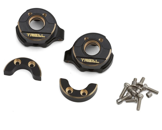 Treal Hobby SCX30 Brass Steering Knuckles (Black) (2) (7.75g ea) - X004ZVE00H