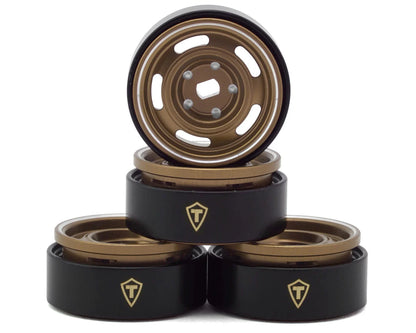 Treal Hobby 0.7" 5-Slot Aluminum Micro Rock Crawler Beadlock Wheels (Bronze) (4) (8g ea) - X0050585PN