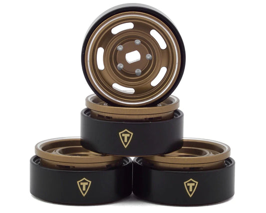 Treal Hobby 0.7" 5-Slot Aluminum Micro Rock Crawler Beadlock Wheels (Bronze) (4) (8g ea) - X0050585PN