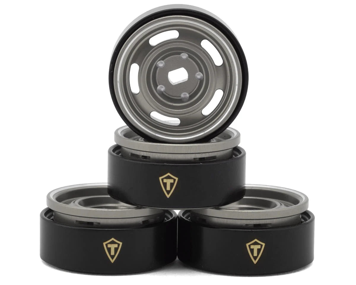 Treal Hobby 0.7" 5-Slot Aluminum Micro Rock Crawler Beadlock Wheels (Grey) (4) (8g ea) - X00505GZNR