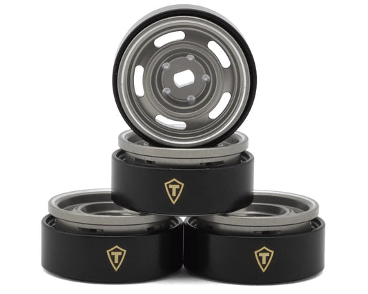 Treal Hobby 0.7" 5-Slot Aluminum Micro Rock Crawler Beadlock Wheels (Grey) (4) (8g ea) - X00505GZNR