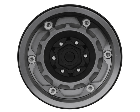 Treal Hobby Type M 1.9"  Aluminum Crawler Beadlock Wheels (Titanium) (4) (122.9g ea) - TLHTWHEEL-81