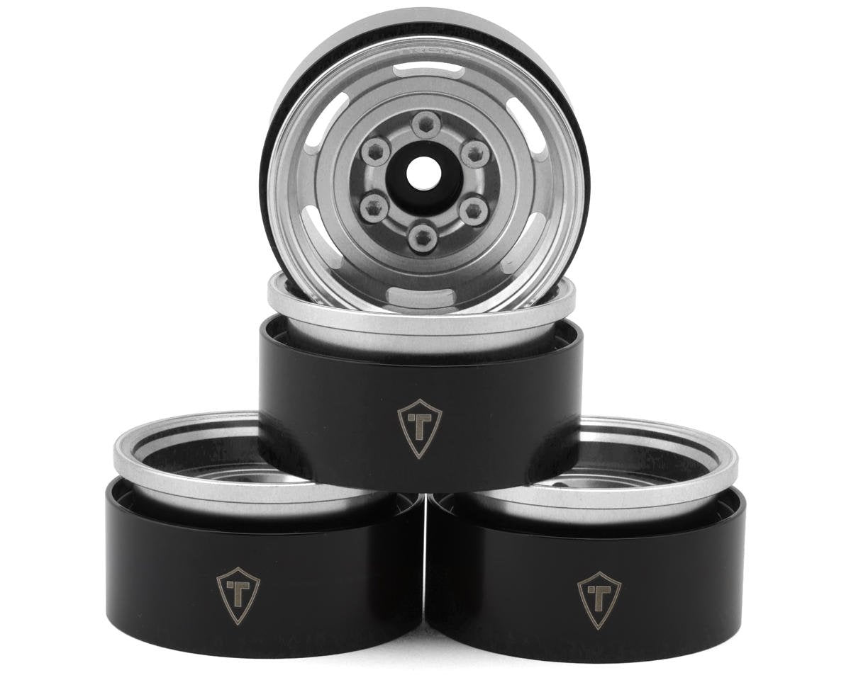 1.55" Type A Vintage Wagon Aluminum Crawler Beadlock Wheels (Silver) (4) (103.7g ea) - X003FLDT4L