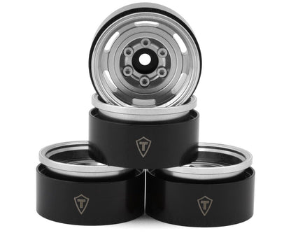 1.55" Type A Vintage Wagon Aluminum Crawler Beadlock Wheels (Silver) (4) (103.7g ea) - X003FLDT4L