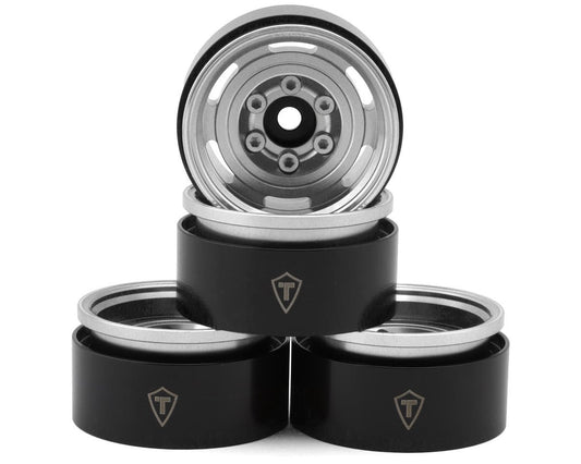 1.55" Type A Vintage Wagon Aluminum Crawler Beadlock Wheels (Silver) (4) (103.7g ea) - X003FLDT4L