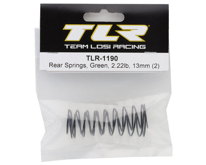 Rear springs, Green, 2.22lbs,13mm (2) - TLR-1190