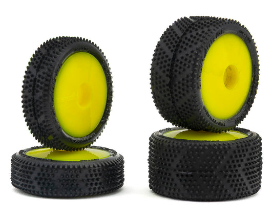 UPG-10011-Y UpGrade RC Micro Spiker Pre-Mounted Front and Rear Carpet Tires for Losi® Micro-B (Yellow)