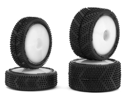UPG-10011 UpGrade RC Micro Spiker Pre-Mounted Front and Rear Carpet Tires for Losi® Micro-B (White)