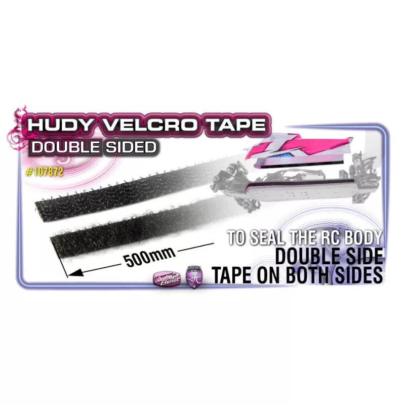 107872 Velcro Tape with Double Sided Tape 8x500mm