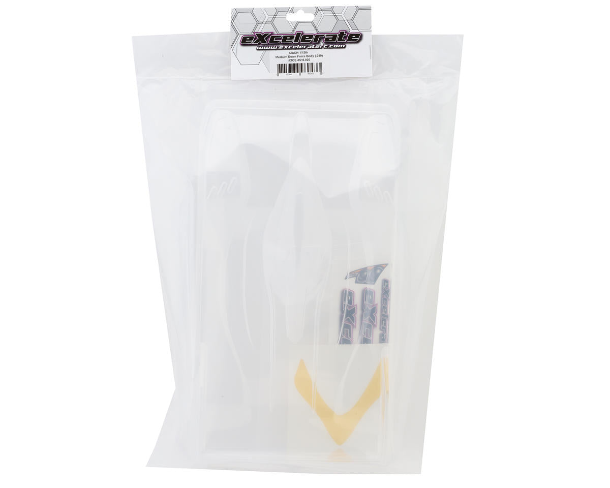 eXcelerate MACH "MD" Medium Down Force 1/12 On-Road Pan Car Body (Clear) (.020) - XCE-0516.020