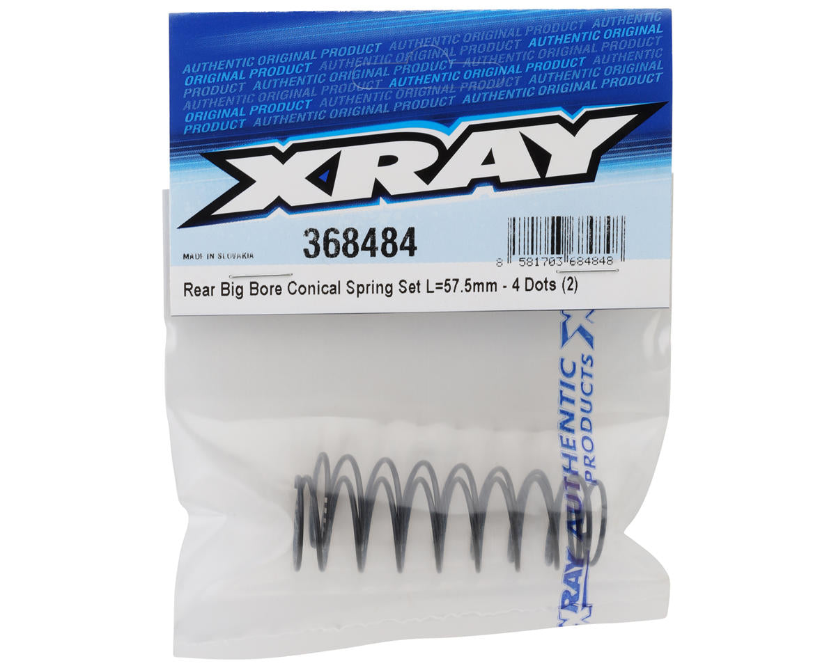 368484 X-ray Rear Big Bore Conical Spring Set (4 Dot) - L=57.5mm