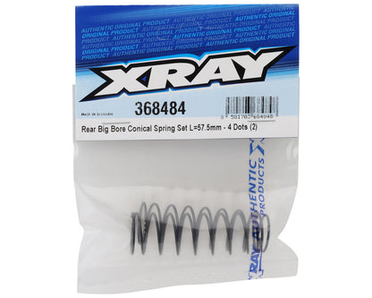 368484 X-ray Rear Big Bore Conical Spring Set (4 Dot) - L=57.5mm