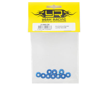 LN-M4S-DB Yeah Racing 4mm Aluminum Serrated Lock Nut 10pcs DB