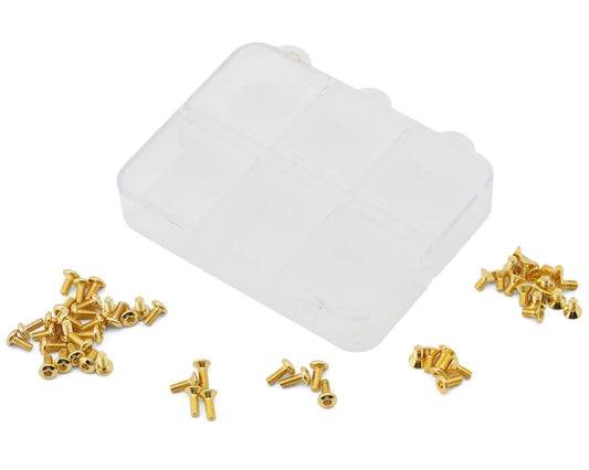 Team Associated RC28R Stainless Steel Screw Set w/Box (Gold) - TSAS-0046GD