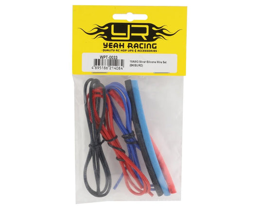 Yeah Racing Silicone Wire Set (Red, Black & Blue) (3) (1.9') (18AWG) w/Heat Shrink WPT-0033